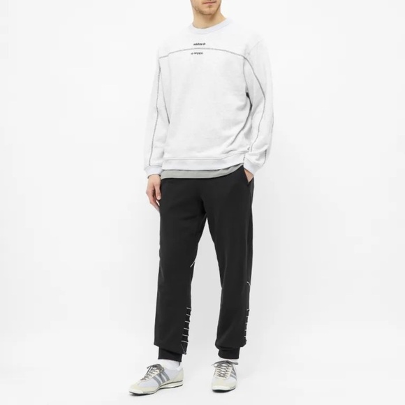 2/60$ Men’s ADIDAS R.Y.V light gray CREW SWEATER size Large - Picture 8 of 10